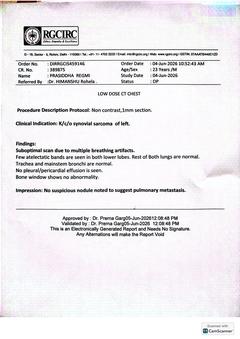 Low-dose CT chest: report