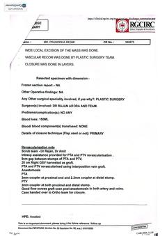 Discharge summary, page 3 of 5 (revascularisation)