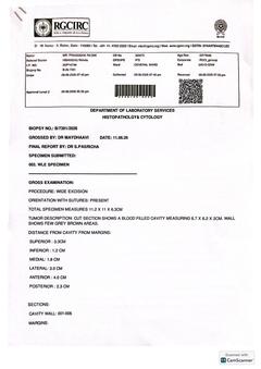 Histopathology: wide excision B/7391/2026, page 1